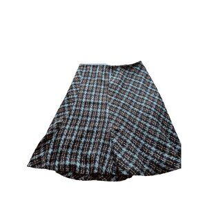 Tulle Skirt 14 Blue Brown Tweed Plaid Dark Academia Mod Retro Glam Preppy